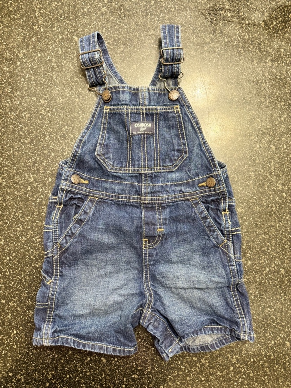 OshKosh B'gosh Denim Short Overalls - Dark Blue
